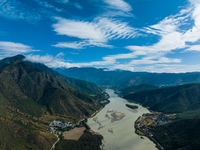 View of the first bay of the Yangtze River in Lijiang, China, on October 13, 2024. (