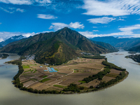 View of the first bay of the Yangtze River in Lijiang, China, on October 13, 2024. (