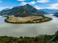 View of the first bay of the Yangtze River in Lijiang, China, on October 13, 2024. (