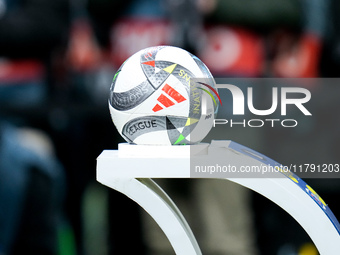 Official Adidas UEFA Nations League match ball during the UEFA Nations League 2024/25 League A Group 2 match between Italy and France at Sta...