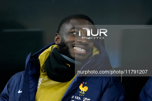 Dayot Upamecano of France looks on during the UEFA Nations League 2024/25 League A Group 2 match between Italy and France at Stadio Giuseppe...