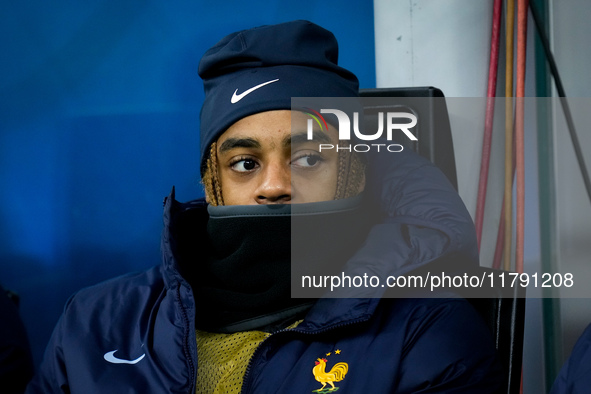 Bradley Barcola of France looks on during the UEFA Nations League 2024/25 League A Group 2 match between Italy and France at Stadio Giuseppe...