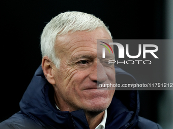 Didier Deschamps head coach of France winks during the UEFA Nations League 2024/25 League A Group 2 match between Italy and France at Stadio...