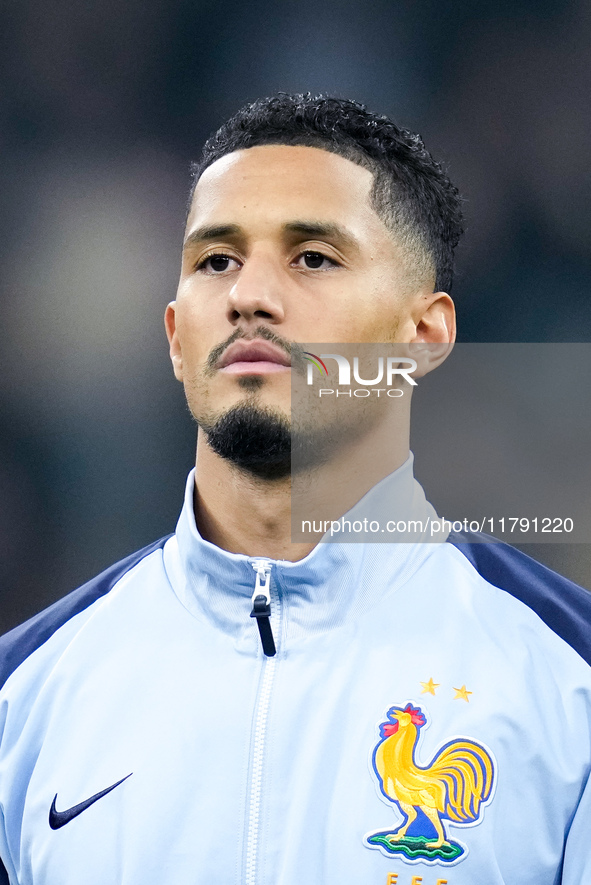 William Saliba of France looks on during the UEFA Nations League 2024/25 League A Group 2 match between Italy and France at Stadio Giuseppe...