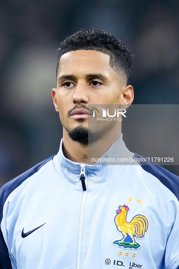 William Saliba of France looks on during the UEFA Nations League 2024/25 League A Group 2 match between Italy and France at Stadio Giuseppe...