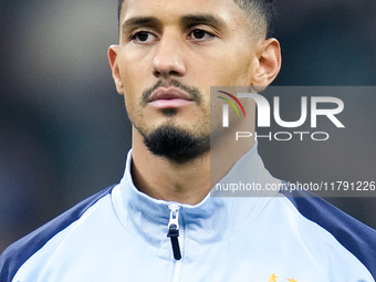 William Saliba of France looks on during the UEFA Nations League 2024/25 League A Group 2 match between Italy and France at Stadio Giuseppe...