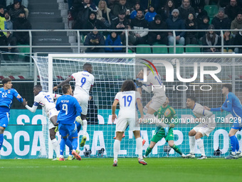 Adrien Rabiot of France scores first goal during the UEFA Nations League 2024/25 League A Group 2 match between Italy and France at Stadio G...