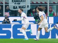 Adrien Rabiot of France celebrates after scoring first goal during the UEFA Nations League 2024/25 League A Group 2 match between Italy and...