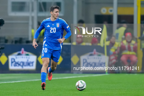 Andrea Cambiaso of Italy during the UEFA Nations League 2024/25 League A Group 2 match between Italy and France at Stadio Giuseppe Meazza on...