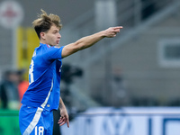 Nicolo' Barella of Italy gestures during the UEFA Nations League 2024/25 League A Group 2 match between Italy and France at Stadio Giuseppe...