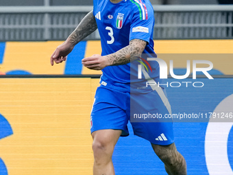 Federico Dimarco of Italy during the UEFA Nations League 2024/25 League A Group 2 match between Italy and France at Stadio Giuseppe Meazza o...