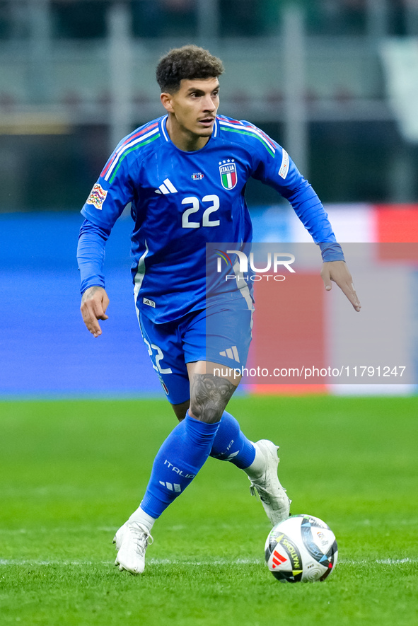 Giovanni Di Lorenzo of Italy during the UEFA Nations League 2024/25 League A Group 2 match between Italy and France at Stadio Giuseppe Meazz...