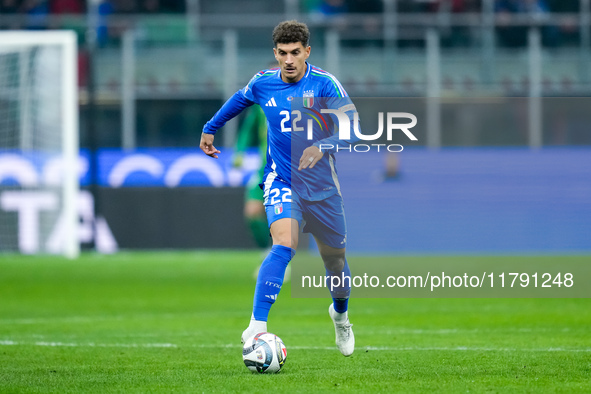 Giovanni Di Lorenzo of Italy during the UEFA Nations League 2024/25 League A Group 2 match between Italy and France at Stadio Giuseppe Meazz...