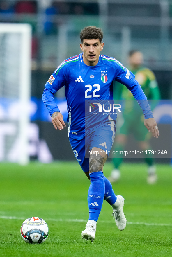 Giovanni Di Lorenzo of Italy during the UEFA Nations League 2024/25 League A Group 2 match between Italy and France at Stadio Giuseppe Meazz...