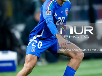 Andrea Cambiaso of Italy during the UEFA Nations League 2024/25 League A Group 2 match between Italy and France at Stadio Giuseppe Meazza on...