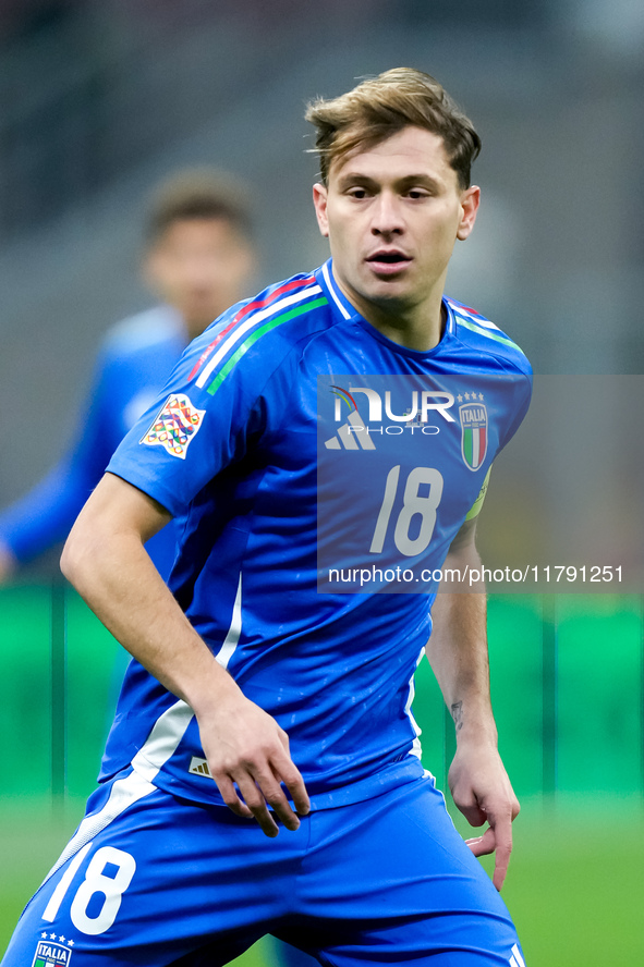 Nicolo' Barella of Italy looks on during the UEFA Nations League 2024/25 League A Group 2 match between Italy and France at Stadio Giuseppe...