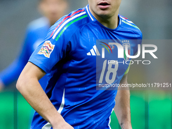 Nicolo' Barella of Italy looks on during the UEFA Nations League 2024/25 League A Group 2 match between Italy and France at Stadio Giuseppe...