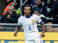 Jules Kounde' of France looks on during the UEFA Nations League 2024/25 League A Group 2 match between Italy and France at Stadio Giuseppe M...