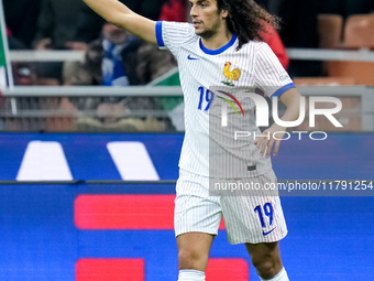 Matteo Guendouzi of France gestures during the UEFA Nations League 2024/25 League A Group 2 match between Italy and France at Stadio Giusepp...