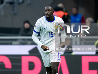 Ibrahima Konate' of France looks on during the UEFA Nations League 2024/25 League A Group 2 match between Italy and France at Stadio Giusepp...