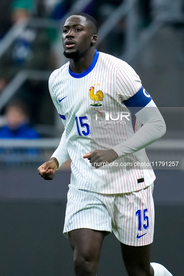 Ibrahima Konate' of France looks on during the UEFA Nations League 2024/25 League A Group 2 match between Italy and France at Stadio Giusepp...