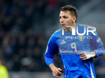 Mateo Retegui of Italy looks on during the UEFA Nations League 2024/25 League A Group 2 match between Italy and France at Stadio Giuseppe Me...