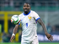 Marcus Thuram of France controls the ball during the UEFA Nations League 2024/25 League A Group 2 match between Italy and France at Stadio G...