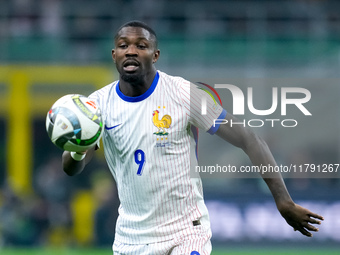 Marcus Thuram of France controls the ball during the UEFA Nations League 2024/25 League A Group 2 match between Italy and France at Stadio G...