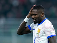 Marcus Thuram of France reacts during the UEFA Nations League 2024/25 League A Group 2 match between Italy and France at Stadio Giuseppe Mea...