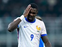 Marcus Thuram of France reacts during the UEFA Nations League 2024/25 League A Group 2 match between Italy and France at Stadio Giuseppe Mea...