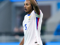 Jules Kounde' of France gestures during the UEFA Nations League 2024/25 League A Group 2 match between Italy and France at Stadio Giuseppe M...