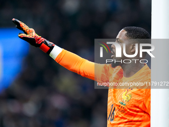 Mike Maignan of France gestures during the UEFA Nations League 2024/25 League A Group 2 match between Italy and France at Stadio Giuseppe Me...