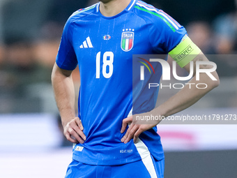 Nicolo' Barella of Italy looks on during the UEFA Nations League 2024/25 League A Group 2 match between Italy and France at Stadio Giuseppe...