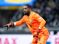 Mike Maignan of France gestures during the UEFA Nations League 2024/25 League A Group 2 match between Italy and France at Stadio Giuseppe Me...