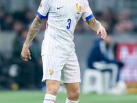 Lucas Digne of France looks on during the UEFA Nations League 2024/25 League A Group 2 match between Italy and France at Stadio Giuseppe Mea...