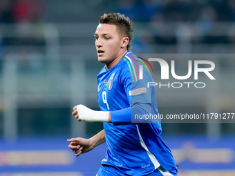 Mateo Retegui of Italy looks on during the UEFA Nations League 2024/25 League A Group 2 match between Italy and France at Stadio Giuseppe Me...