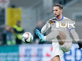 Adrien Rabiot of France controls the ball during the UEFA Nations League 2024/25 League A Group 2 match between Italy and France at Stadio G...