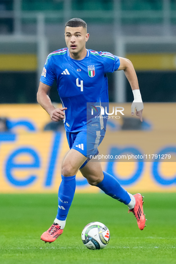 Alessandro Buongiorno of Italy during the UEFA Nations League 2024/25 League A Group 2 match between Italy and France at Stadio Giuseppe Mea...