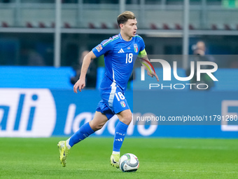 Nicolo' Barella of Italy during the UEFA Nations League 2024/25 League A Group 2 match between Italy and France at Stadio Giuseppe Meazza on...