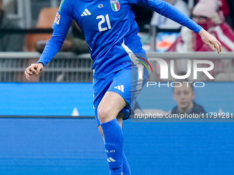 Alessandro Bastoni of Italy during the UEFA Nations League 2024/25 League A Group 2 match between Italy and France at Stadio Giuseppe Meazza...