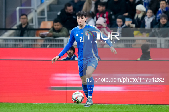 Alessandro Bastoni of Italy during the UEFA Nations League 2024/25 League A Group 2 match between Italy and France at Stadio Giuseppe Meazza...