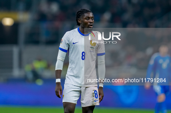 Manu Kone' of France looks on during the UEFA Nations League 2024/25 League A Group 2 match between Italy and France at Stadio Giuseppe Meaz...