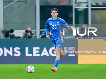 Andrea Cambiaso of Italy during the UEFA Nations League 2024/25 League A Group 2 match between Italy and France at Stadio Giuseppe Meazza on...