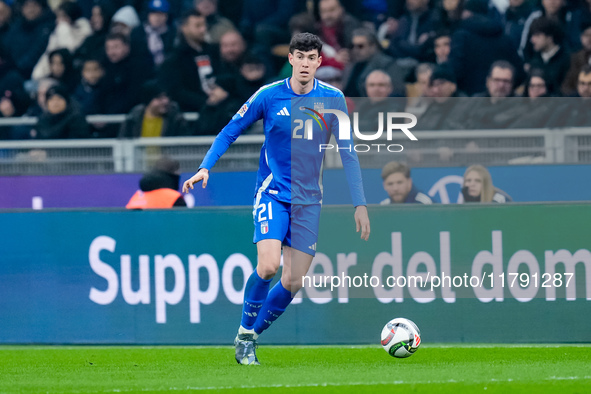 Alessandro Bastoni of Italy during the UEFA Nations League 2024/25 League A Group 2 match between Italy and France at Stadio Giuseppe Meazza...