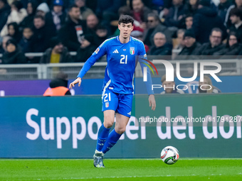 Alessandro Bastoni of Italy during the UEFA Nations League 2024/25 League A Group 2 match between Italy and France at Stadio Giuseppe Meazza...