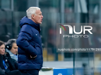 Didier Deschamps head coach of France yells during the UEFA Nations League 2024/25 League A Group 2 match between Italy and France at Stadio...