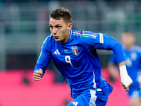 Mateo Retegui of Italy during the UEFA Nations League 2024/25 League A Group 2 match between Italy and France at Stadio Giuseppe Meazza on N...