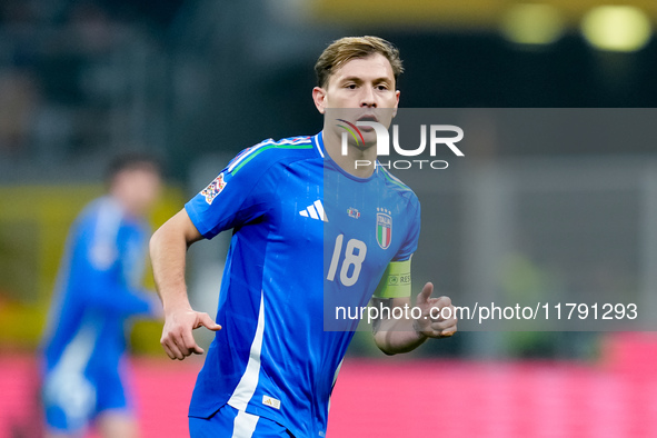 Nicolo' Barella of Italy looks on during the UEFA Nations League 2024/25 League A Group 2 match between Italy and France at Stadio Giuseppe...