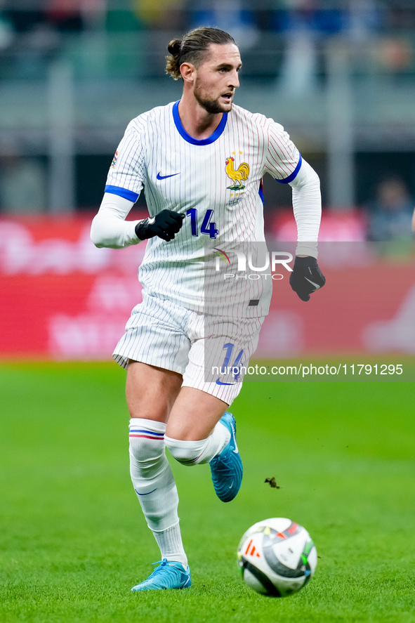 Adrien Rabiot of France during the UEFA Nations League 2024/25 League A Group 2 match between Italy and France at Stadio Giuseppe Meazza on...