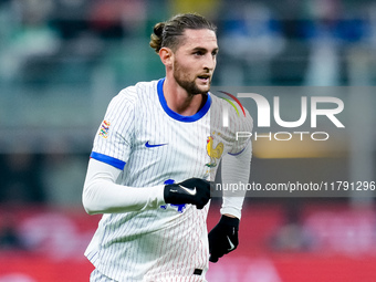 Adrien Rabiot of France looks on during the UEFA Nations League 2024/25 League A Group 2 match between Italy and France at Stadio Giuseppe M...